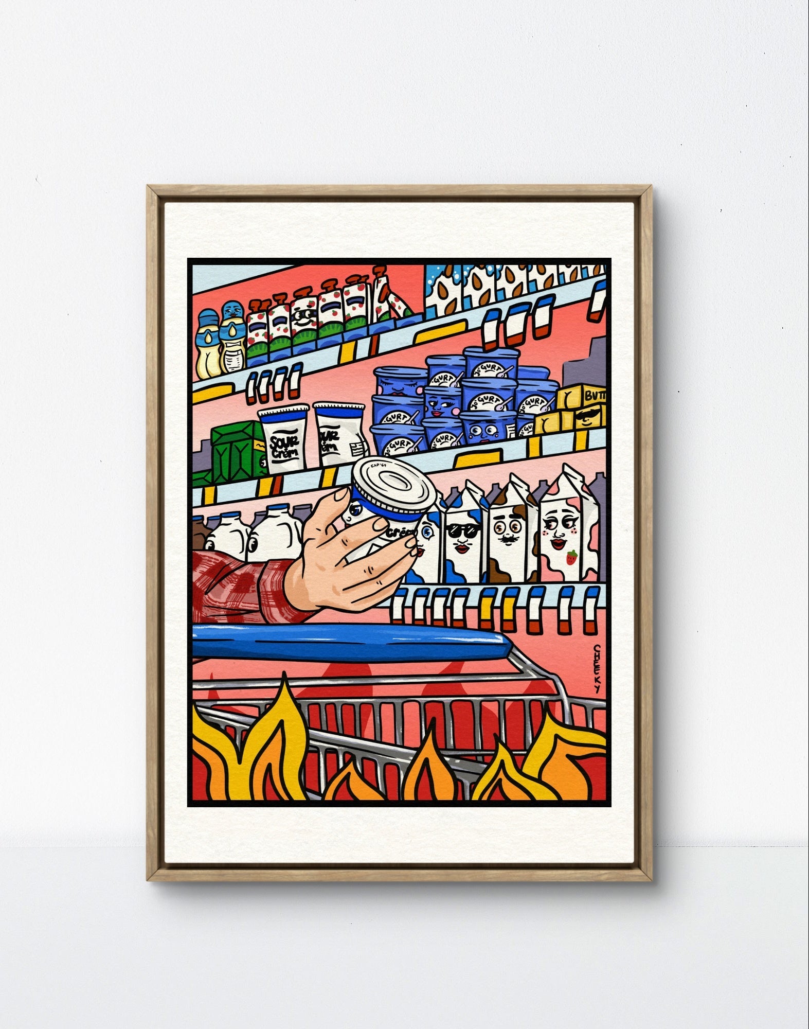 Dairy Aisle Tragedy Art Print - Cheeky Art Studio - art - butter - dairy - Artwork - Portland, Oregon - Asian American Artist
