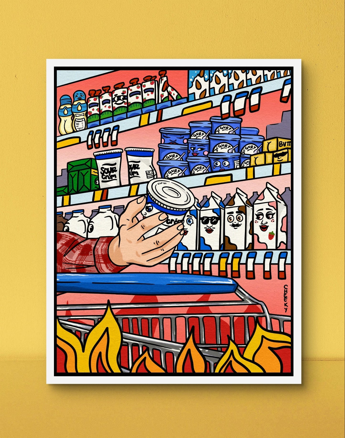 Dairy Aisle Tragedy Art Print - Cheeky Art Studio - art - butter - dairy - Artwork - Portland, Oregon - Asian American Artist