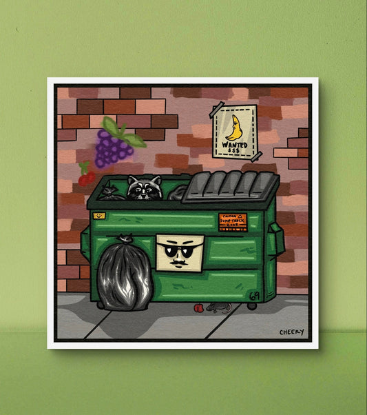 Dumpster Party Art Print - Cheeky Art Studio - art - Dumpster - groovy - Artwork - Portland, Oregon - Asian American Artist
