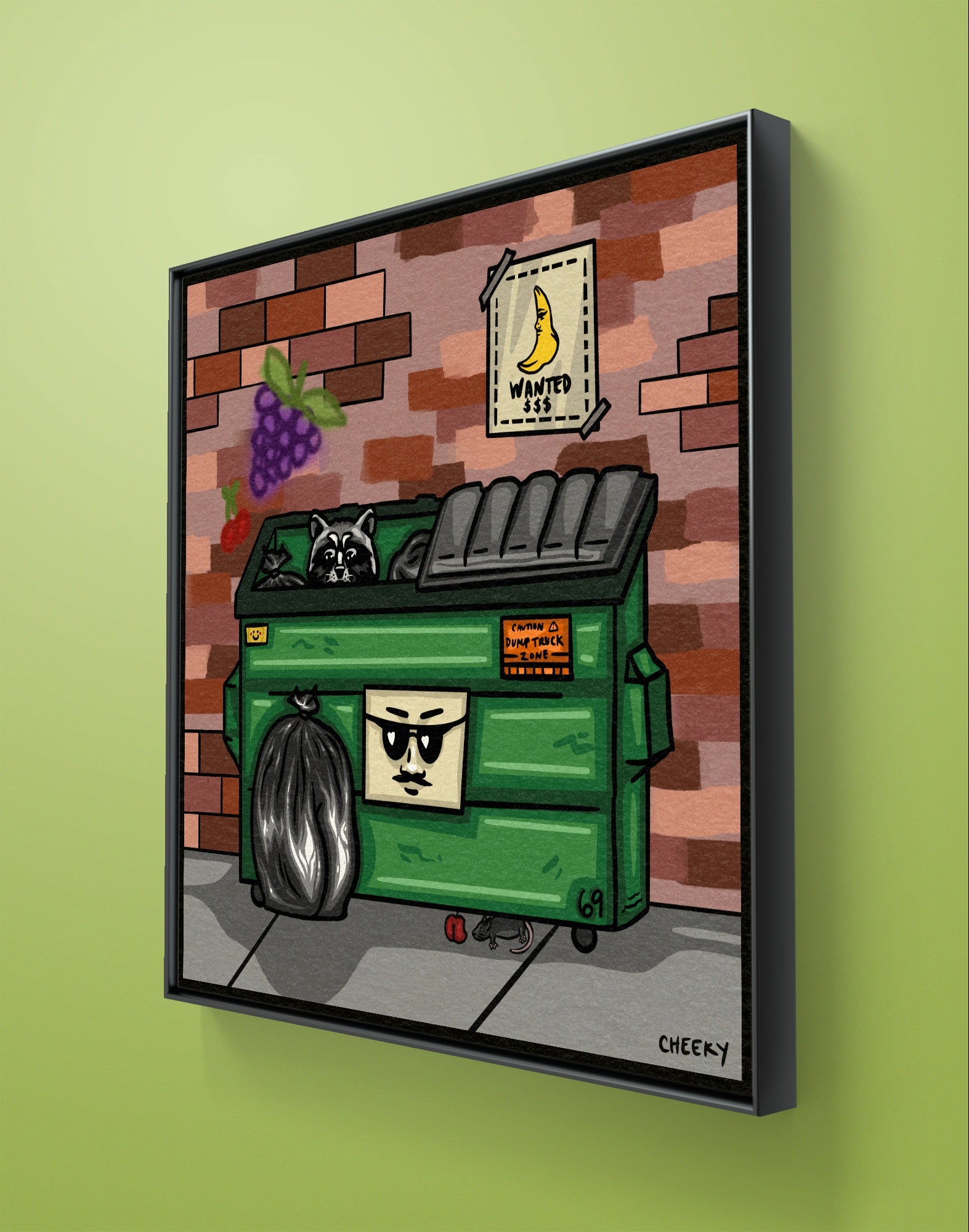 Dumpster Party Art Print - Cheeky Art Studio - art - Dumpster - groovy - Artwork - Portland, Oregon - Asian American Artist