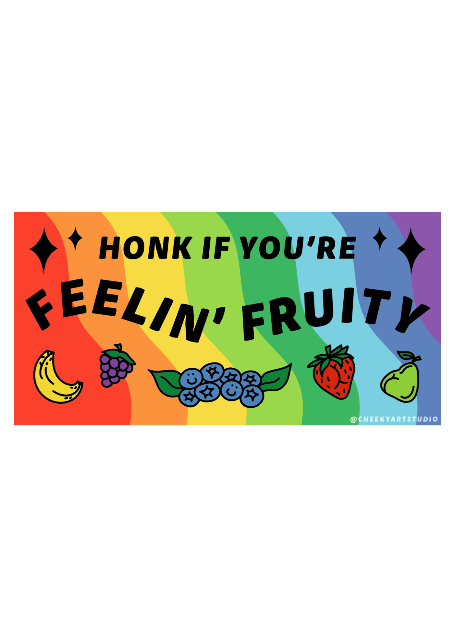 Feelin’ Fruity Bumper Sticker - Cheeky Art Studio-banana-banana buz-Blueberry