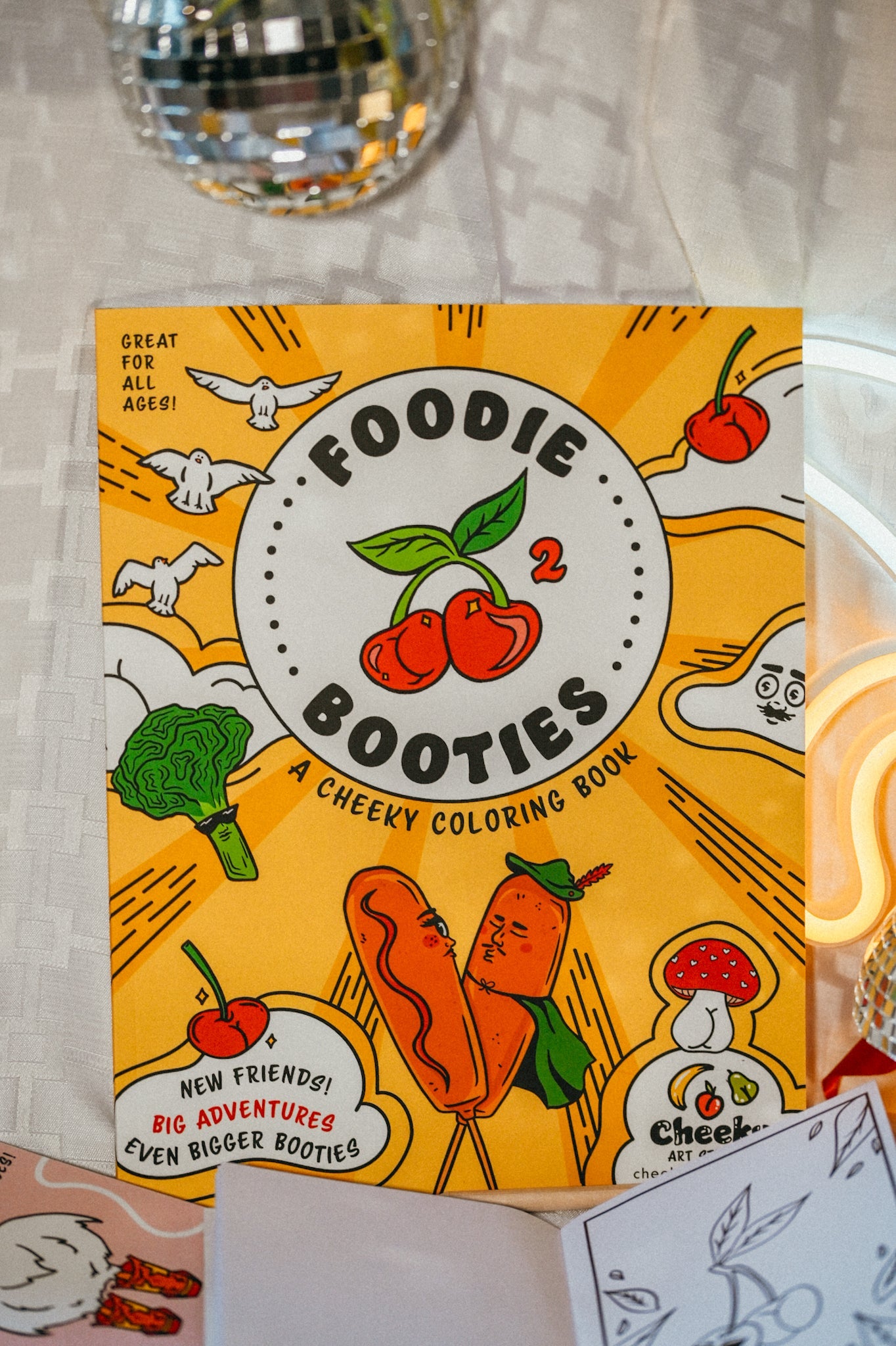 Foodie Booties 2: A Cheeky Coloring Book - Cheeky Art Studio - allison thompson - allisthompson - Apple - Coloring Book - Portland, Oregon - Asian American Artist