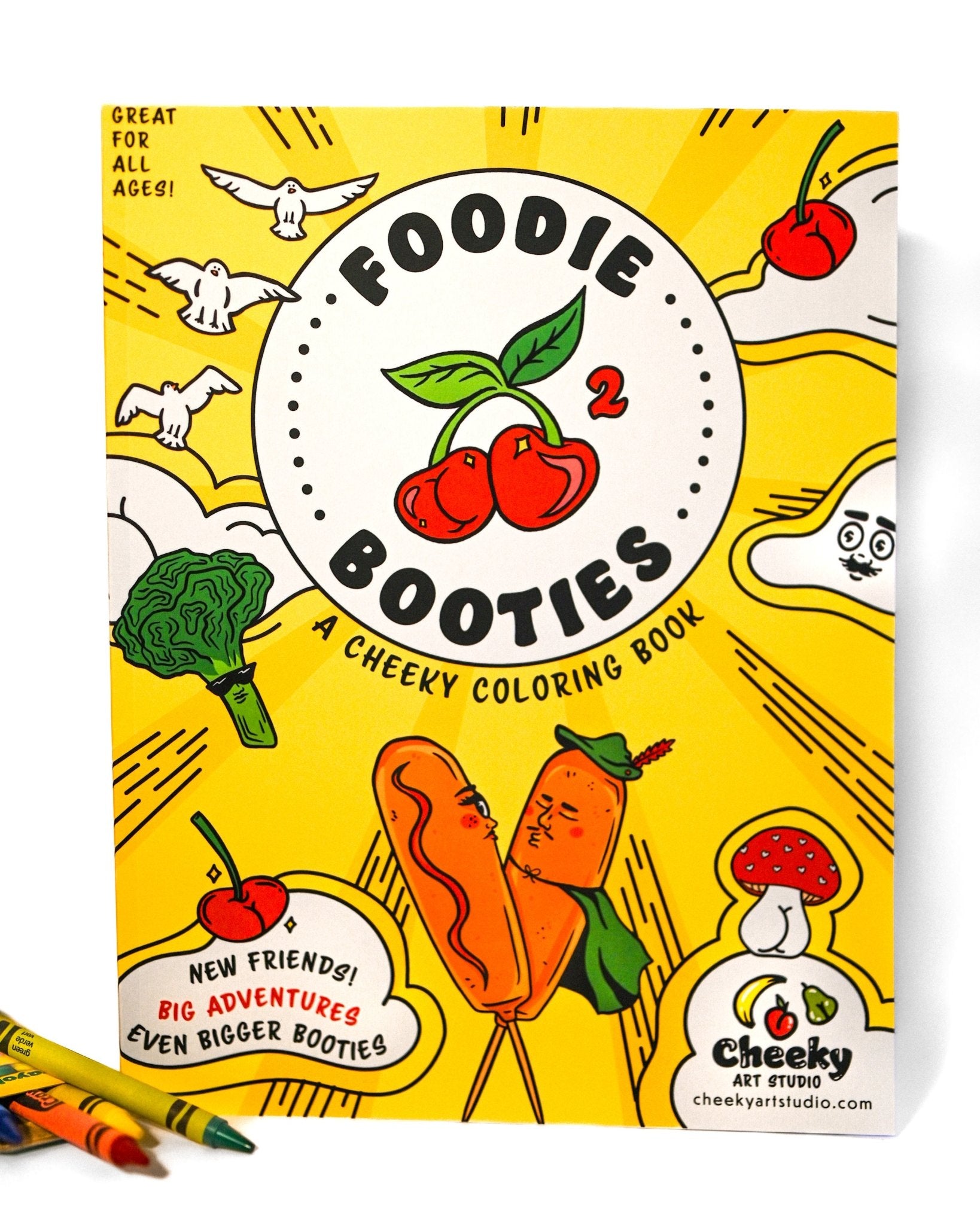 Foodie Booties 2: A Cheeky Coloring Book - Cheeky Art Studio - allison thompson - allisthompson - Apple - Coloring Book - Portland, Oregon - Asian American Artist