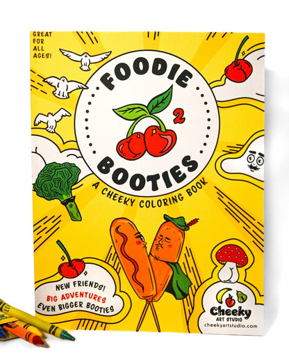 Foodie Booties 2: A Cheeky Coloring Book - Cheeky Art Studio - allison thompson - allisthompson - Apple - Coloring Book - Portland, Oregon - Asian American Artist