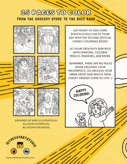 Foodie Booties 2: A Cheeky Coloring Book - Cheeky Art Studio - allison thompson - allisthompson - Apple - Coloring Book - Portland, Oregon - Asian American Artist
