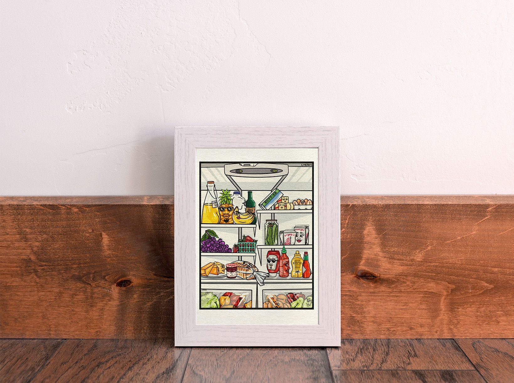 Fridge Friends Art Print - Cheeky Art Studio - art - banana - fridge - Artwork - Portland, Oregon - Asian American Artist
