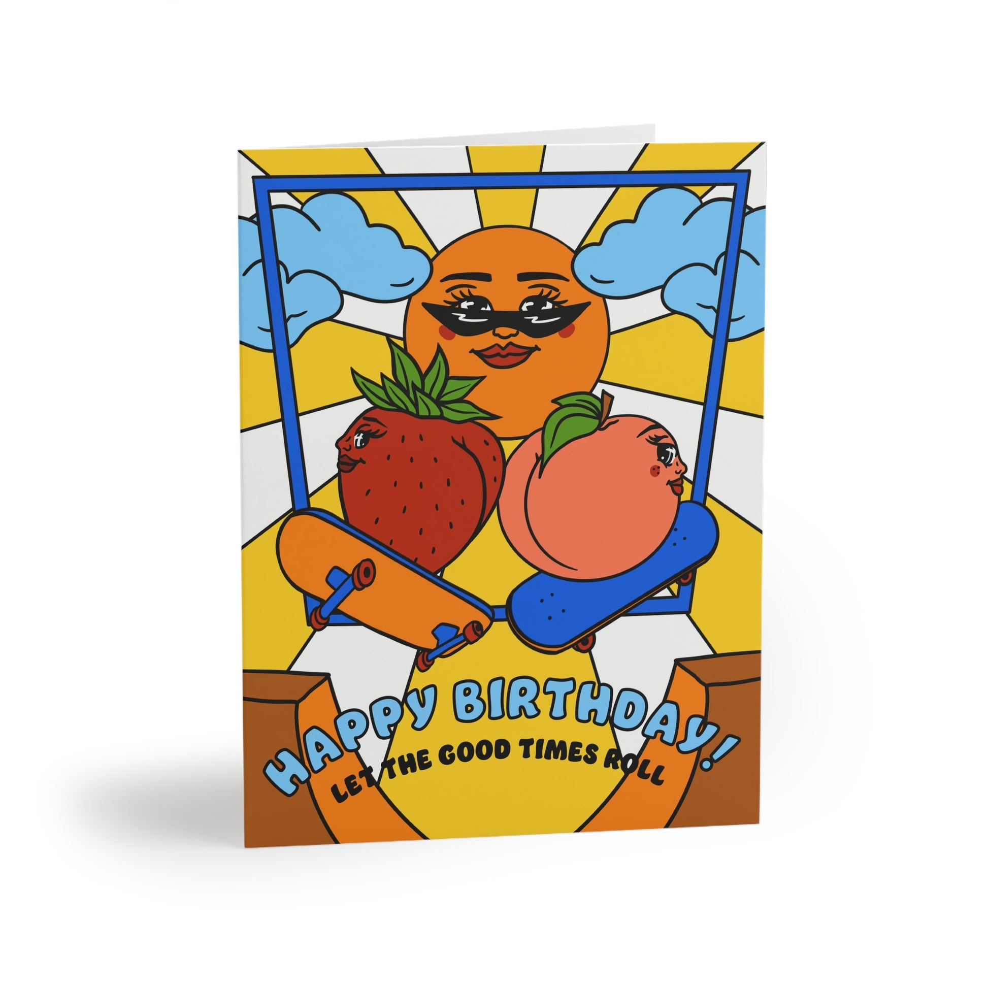 Happy Birthday Skater Card - Cheeky Art Studio - allison thompson - allisthompson - art - Greeting & Note Cards - Portland, Oregon - Asian American Artist