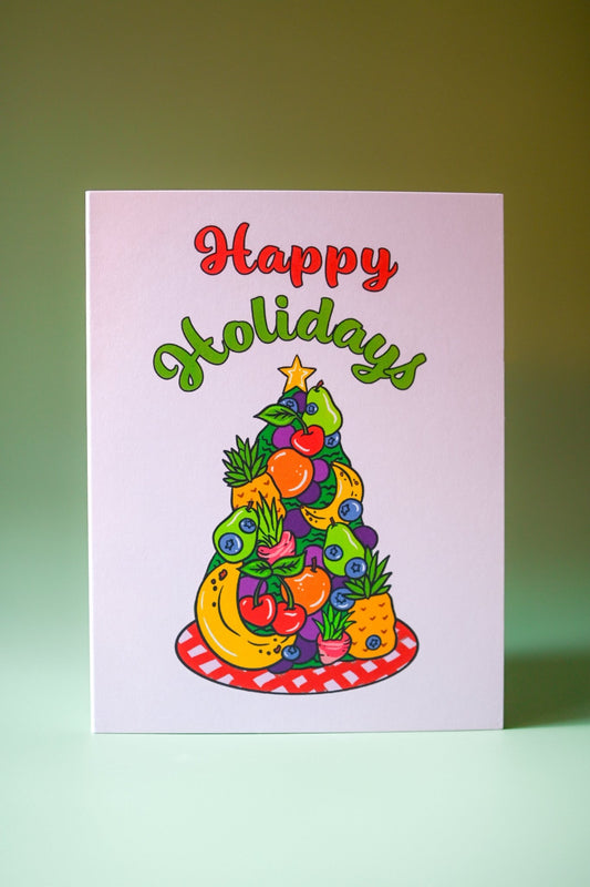 Happy Holidays Fruity Tree Card - Cheeky Art Studio-allison thompson-allisthompson-art