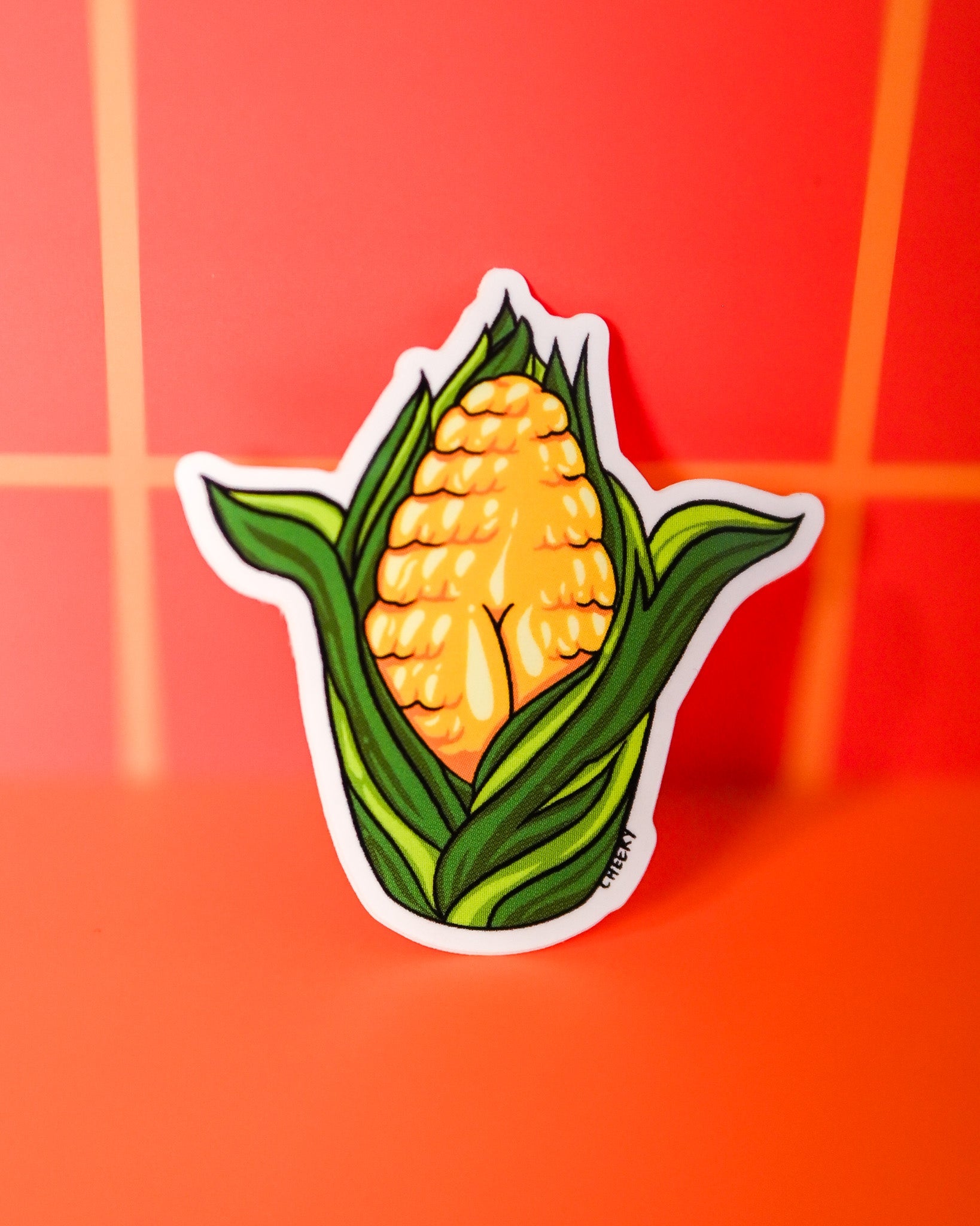 It’s Corn! Vinyl Sticker - Cheeky Art Studio - allison thompson - allisthompson - art - Electronics Stickers & Decals - Portland, Oregon - Asian American Artist