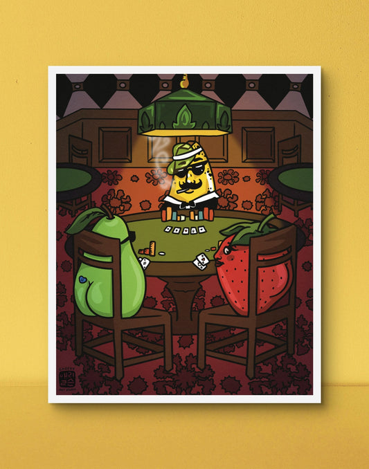 Know When To Fold Poker Art Print - Cheeky Art Studio - art - banana - banana buz - Artwork - Portland, Oregon - Asian American Artist