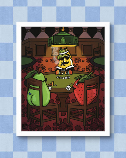 Know When To Fold Poker Art Print - Cheeky Art Studio - art - banana - banana buz - Artwork - Portland, Oregon - Asian American Artist