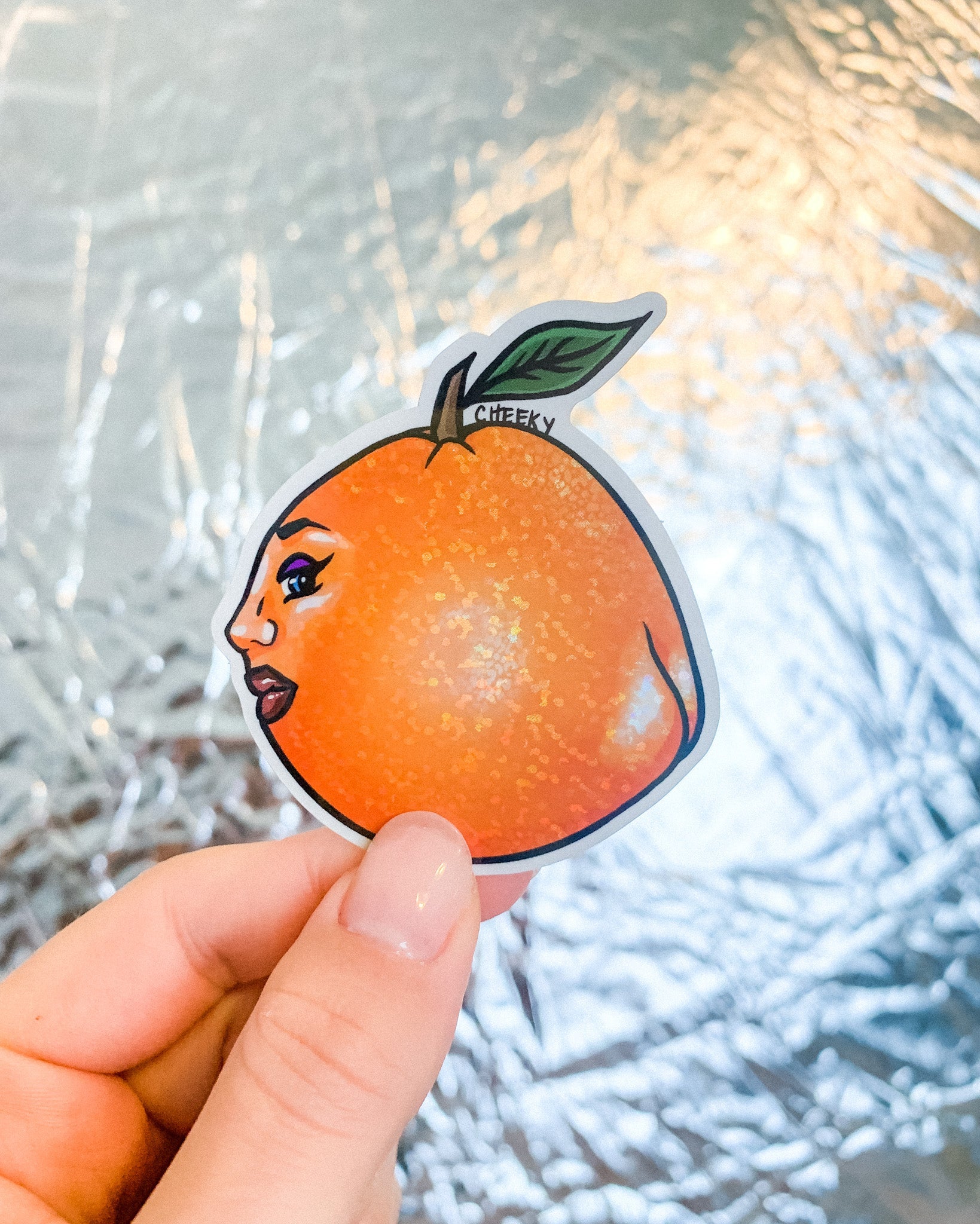 Lil Orange Booty Vinyl Sticker - Cheeky Art Studio - allison thompson - allisthompson - art - Electronics Stickers & Decals - Portland, Oregon - Asian American Artist