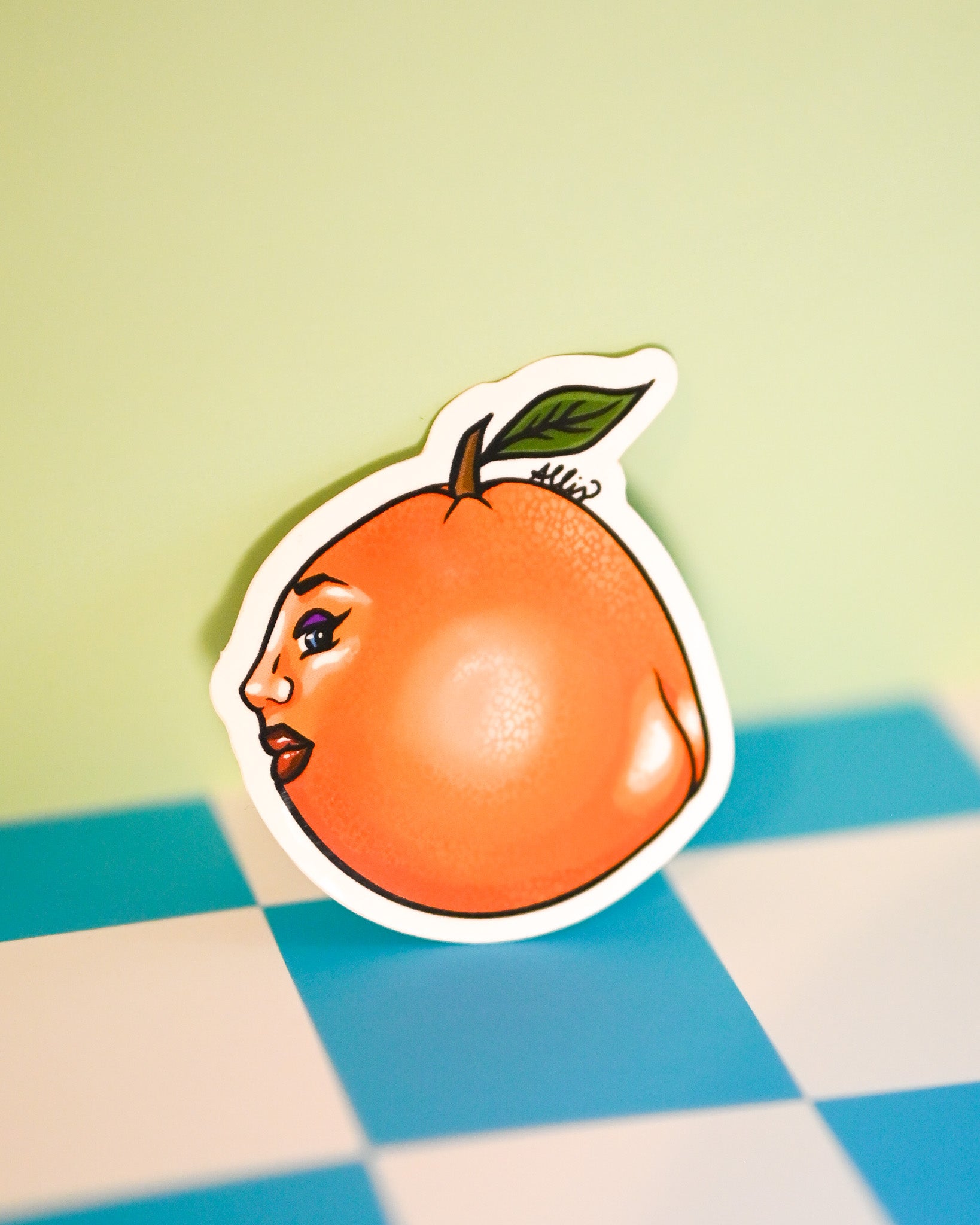 Lil Orange Booty Vinyl Sticker - Cheeky Art Studio - allison thompson - allisthompson - art - Electronics Stickers & Decals - Portland, Oregon - Asian American Artist