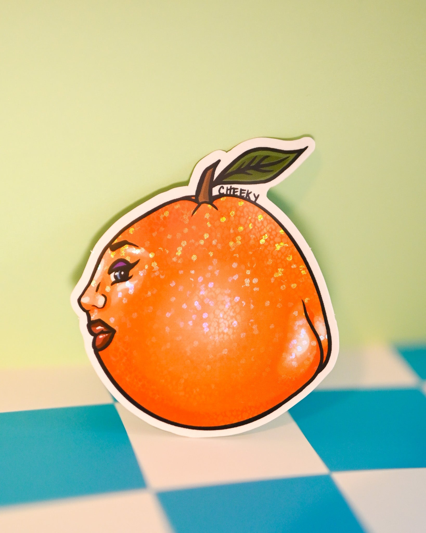 Lil Orange Booty Vinyl Sticker - Cheeky Art Studio - allison thompson - allisthompson - art - Electronics Stickers & Decals - Portland, Oregon - Asian American Artist