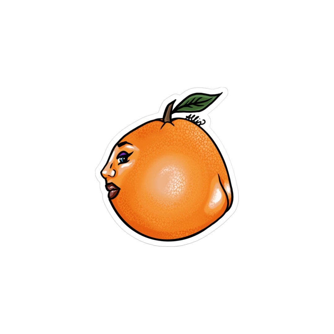 Lil Orange Booty Vinyl Sticker - Cheeky Art Studio - allison thompson - allisthompson - art - Electronics Stickers & Decals - Portland, Oregon - Asian American Artist