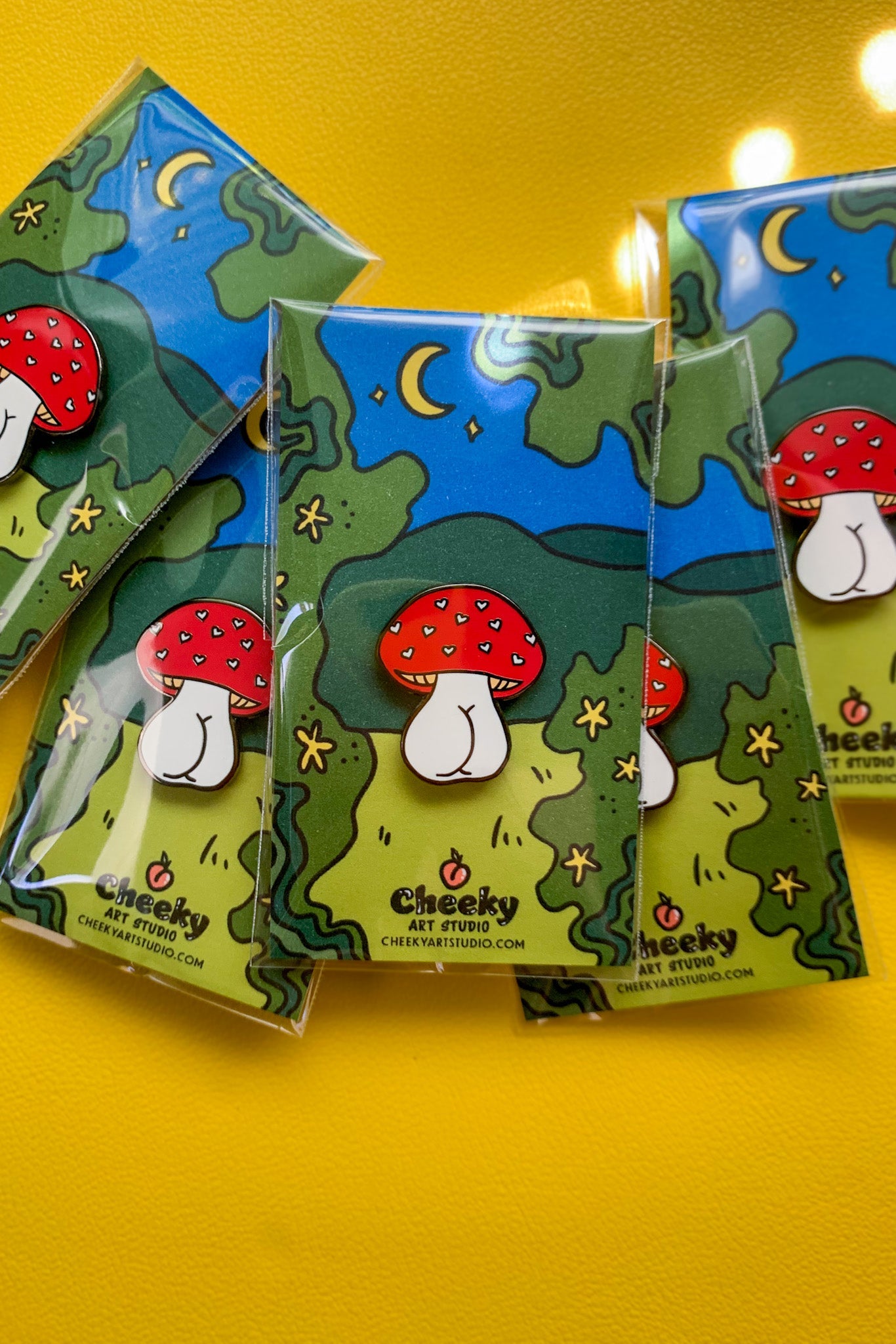 Mushroom Booty Enamel Pin - Cheeky Art Studio-mushrooms-pin-