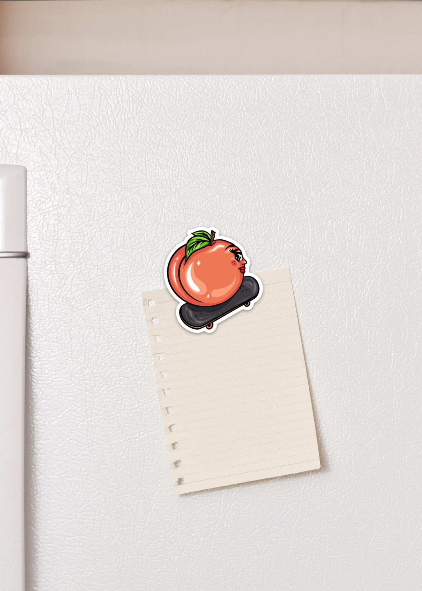 Peachy Skater Fridge Magnet - Cheeky Art Studio - fridge - Magnet - peach - Magnet - Portland, Oregon - Asian American Artist