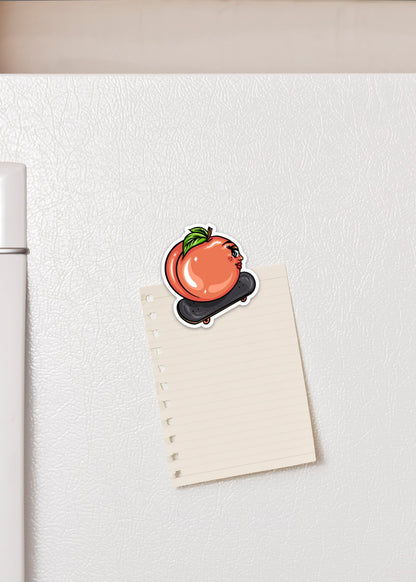 Peachy Skater Fridge Magnet - Cheeky Art Studio - fridge - Magnet - peach - Magnet - Portland, Oregon - Asian American Artist
