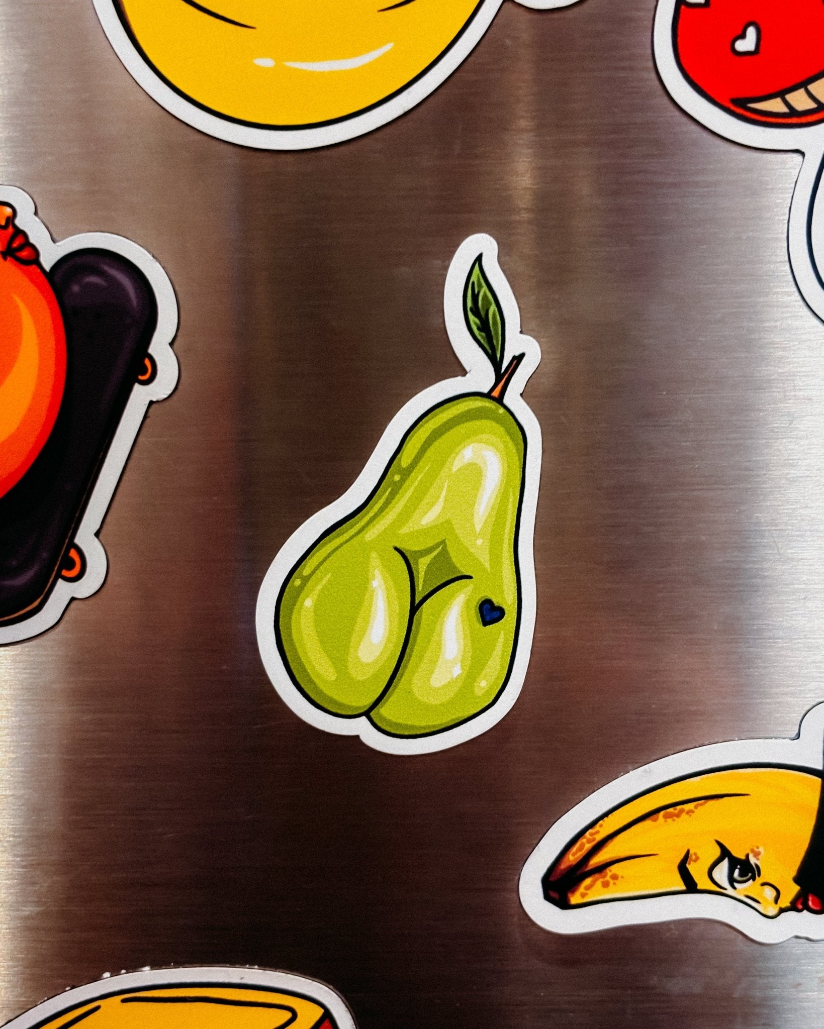 Pear Booty Fridge Magnet - Cheeky Art Studio-fridge-fruit-Magnet