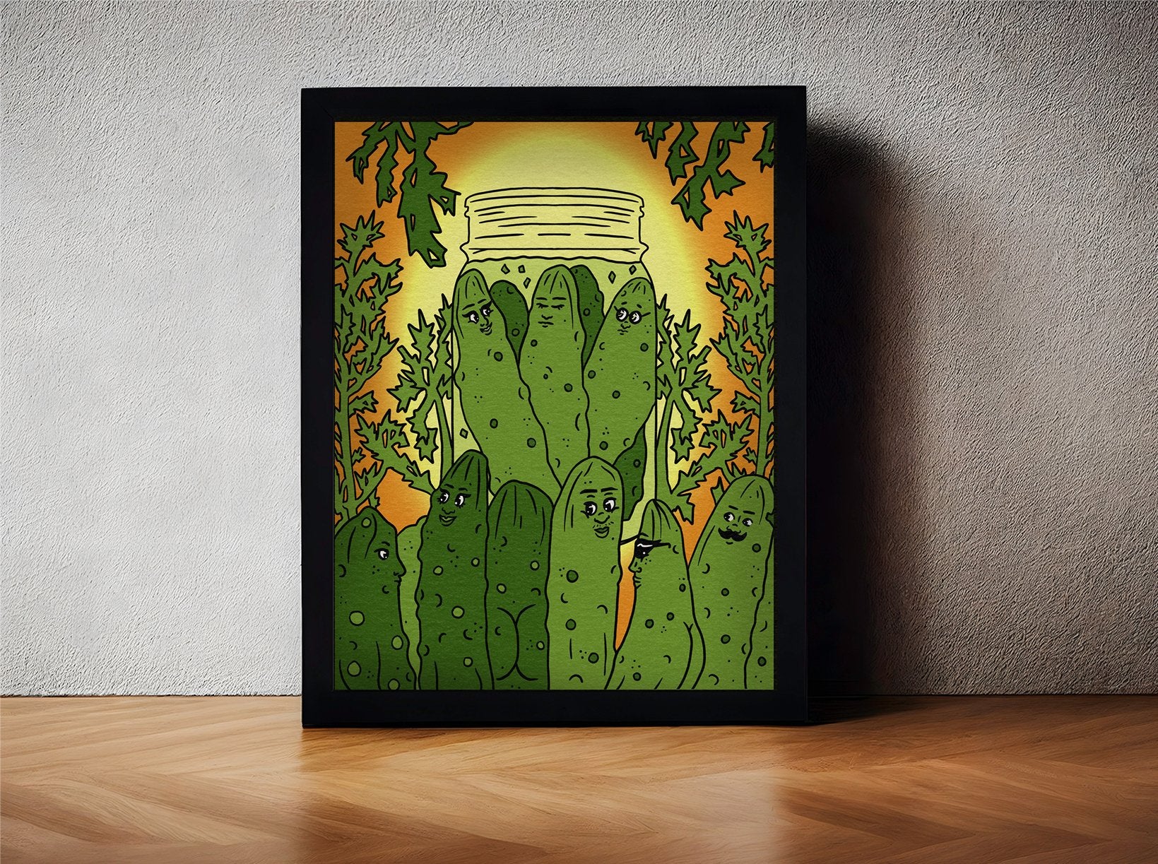Pickle Party Art Print - Cheeky Art Studio - art - cucumbers - funny - Artwork - Portland, Oregon - Asian American Artist