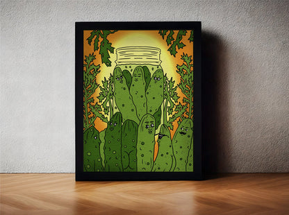 Pickle Party Art Print - Cheeky Art Studio-art-cucumbers-funny