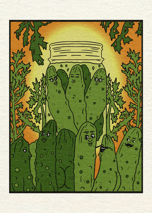 Pickle Party Art Print - Cheeky Art Studio-art-cucumbers-funny