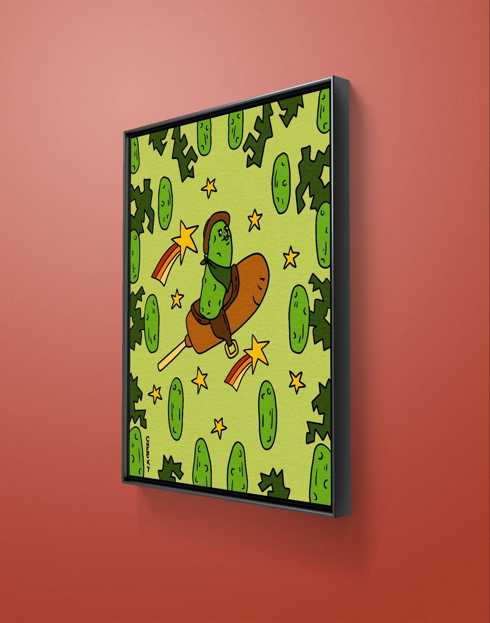 Pickle World Domination Art Print - Cheeky Art Studio - art - Corn dog - Corndog - Artwork - Portland, Oregon - Asian American Artist