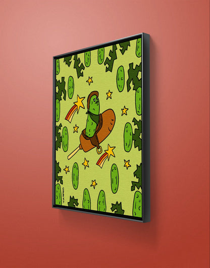 Pickle World Domination Art Print - Cheeky Art Studio - art - Corn dog - Corndog - Artwork - Portland, Oregon - Asian American Artist