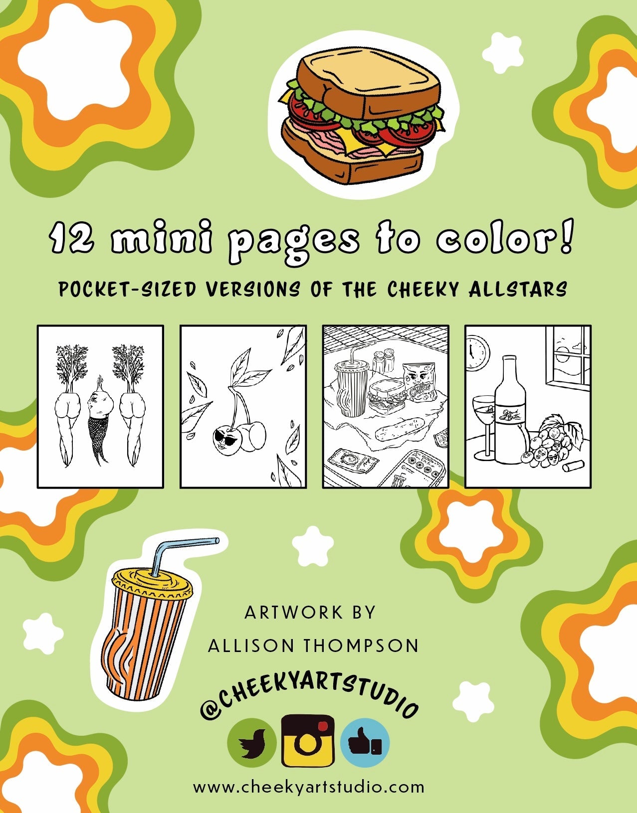 Pocket Booties Mini Coloring Booklet - Cheeky Art Studio-coloring book--