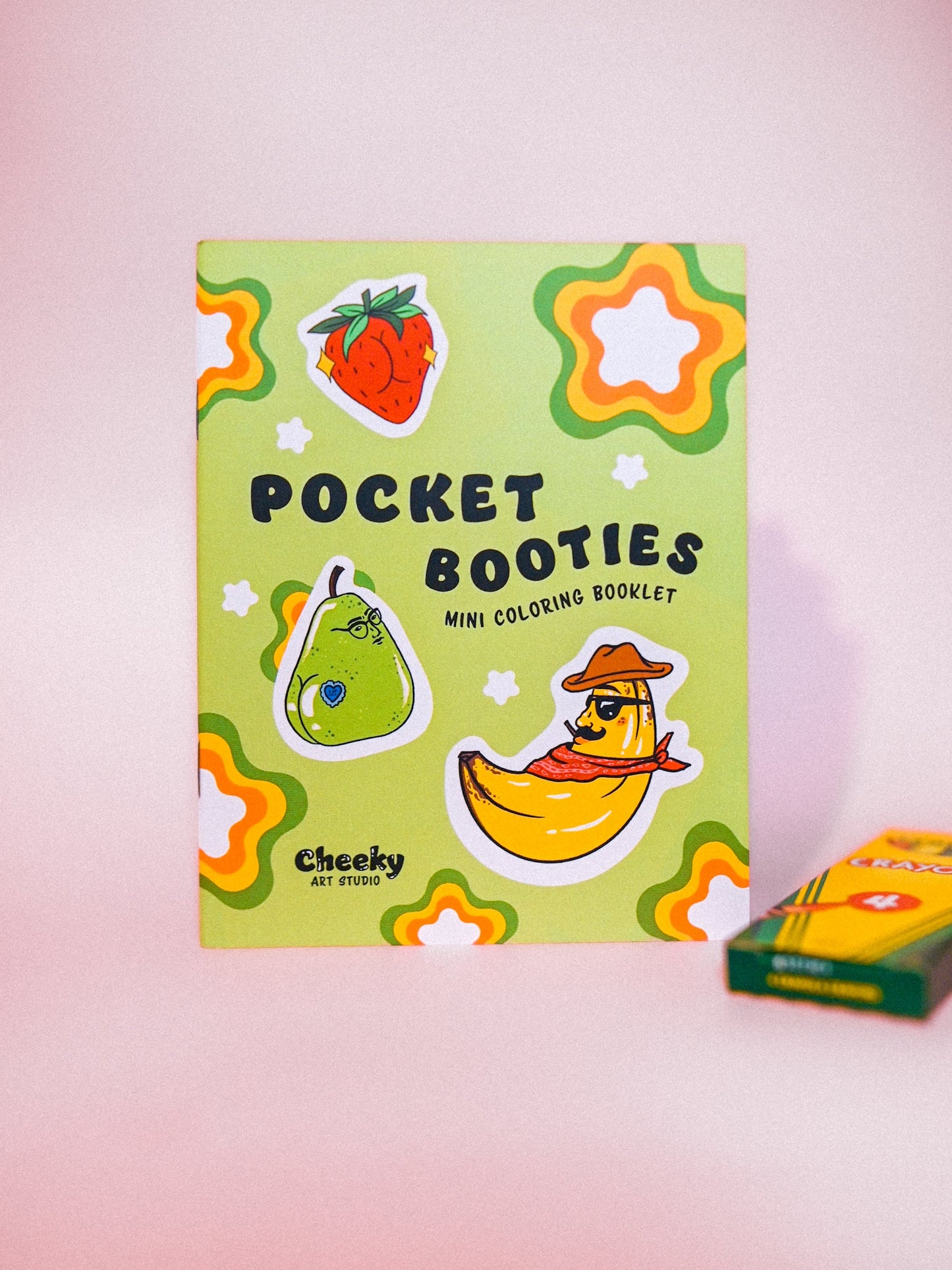 Pocket Booties Mini Coloring Booklet - Cheeky Art Studio - Apple - bakery - banana - Coloring Book - Portland, Oregon - Asian American Artist