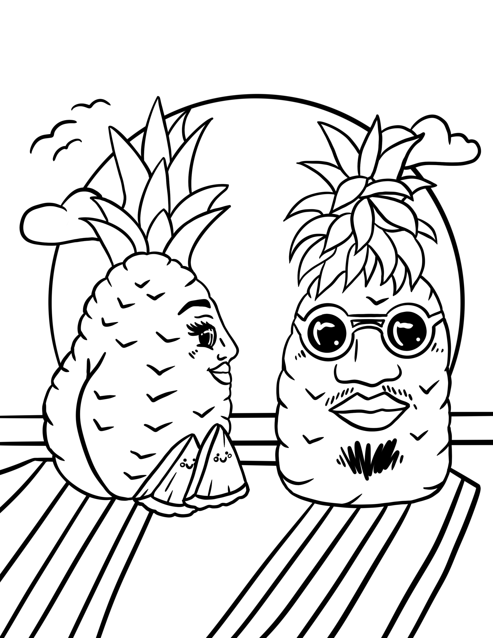 Print At Home! Foodie Booties Adult Coloring Book - Cheeky Art Studio - allison thompson - allisthompson - Apple - Coloring Book - Portland, Oregon - Asian American Artist