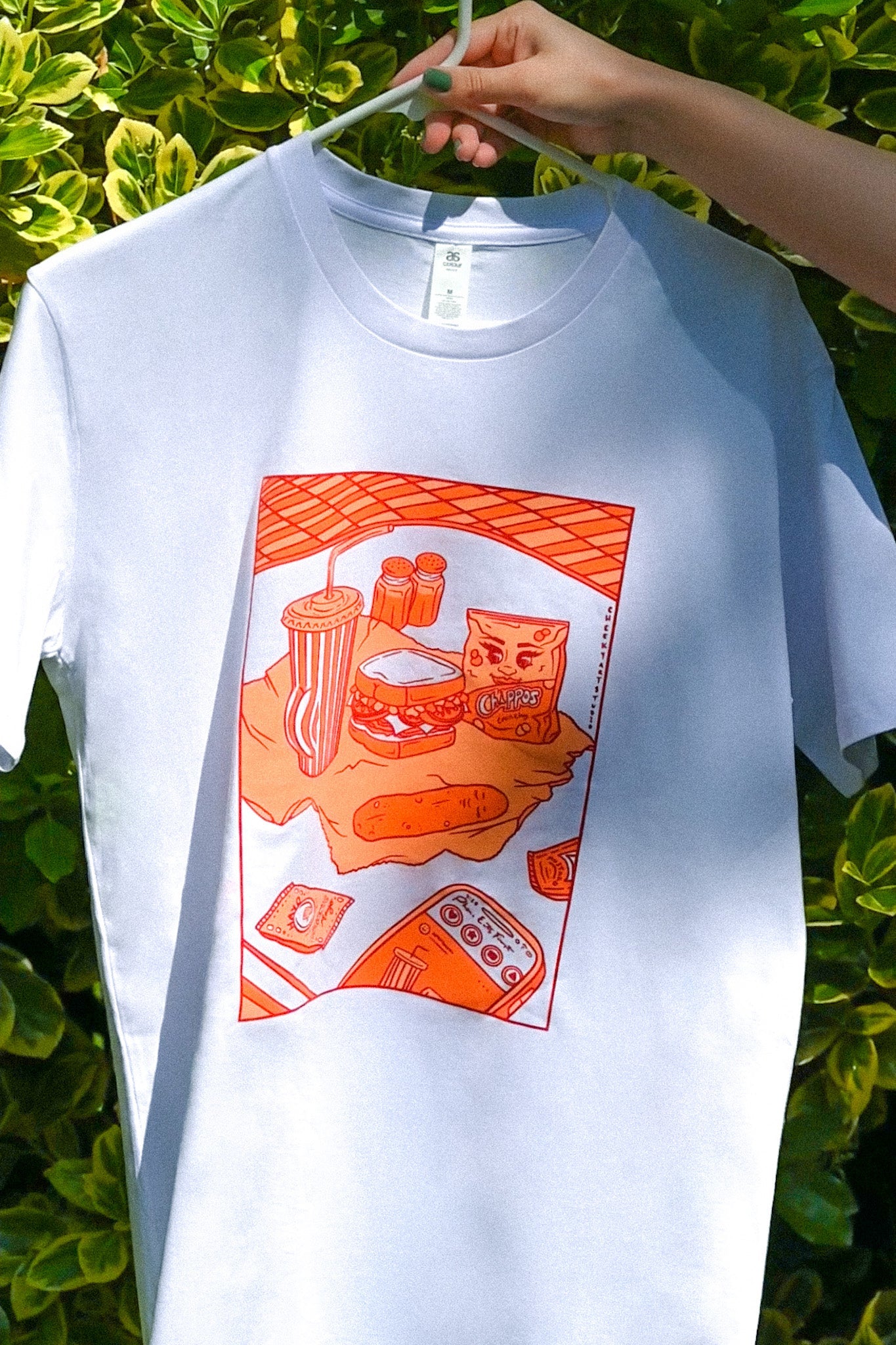 Retro Foodie Tee - Cheeky Art Studio - artist - booties - booty - Shirts & Tops - Portland, Oregon - Asian American Artist