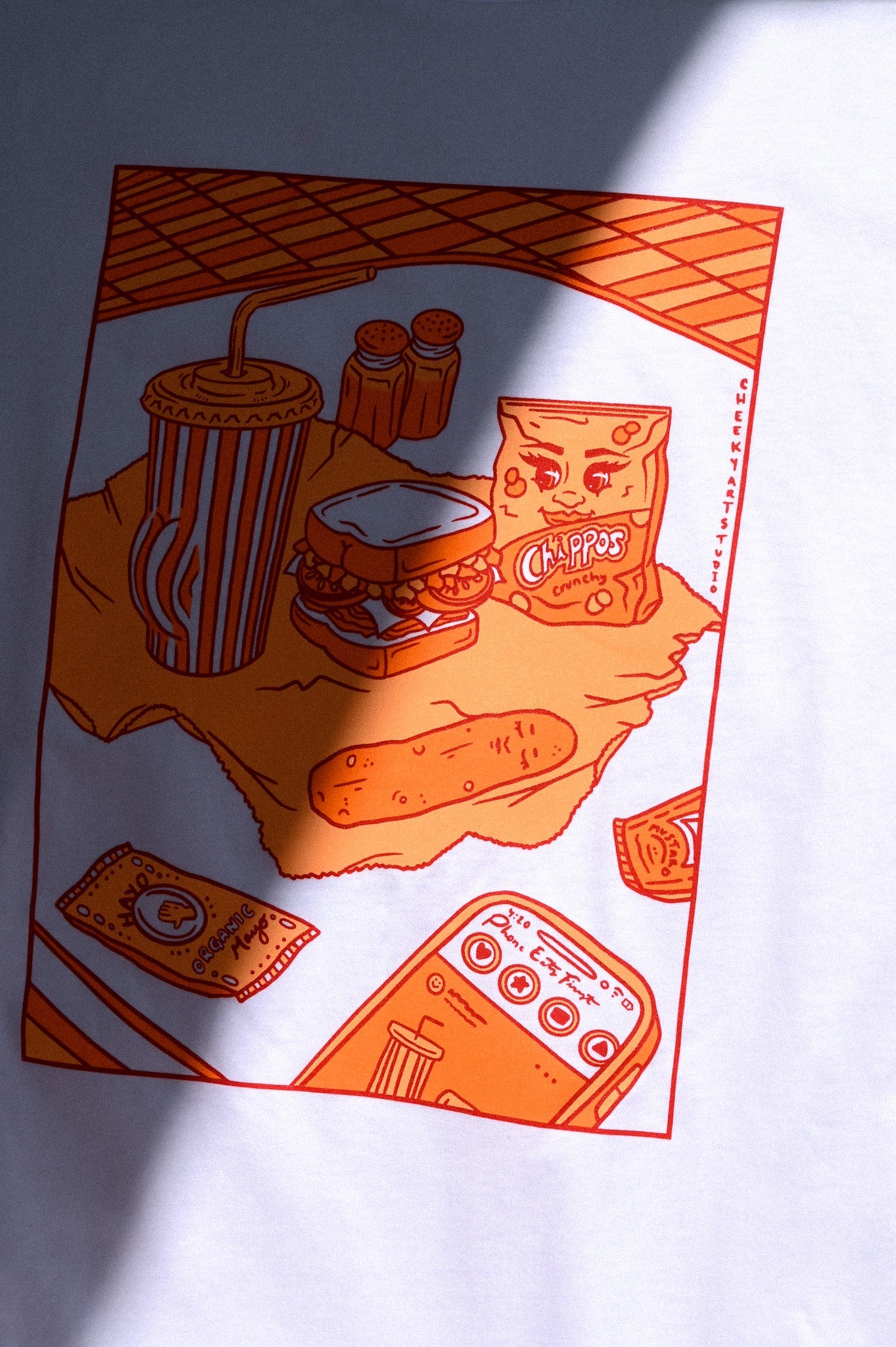 Retro Foodie Tee - Cheeky Art Studio-artist-booties-booty