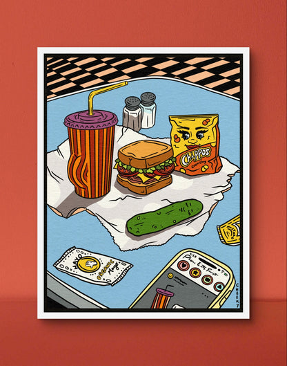 Retro Foodies Art Print - Cheeky Art Studio - art - chippos - diner - Artwork - Portland, Oregon - Asian American Artist