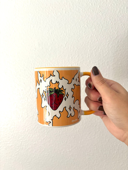 SAMPLE Flamin’ Strawbooty 11oz Mug - Cheeky Art Studio - Adult gifts - allison thompson - allisthompson - Mug - Portland, Oregon - Asian American Artist