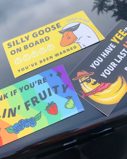 Silly Goose On Board Bumper Sticker - Cheeky Art Studio - bumper sticker - goose - sticker - Bumper Sticker - Portland, Oregon - Asian American Artist