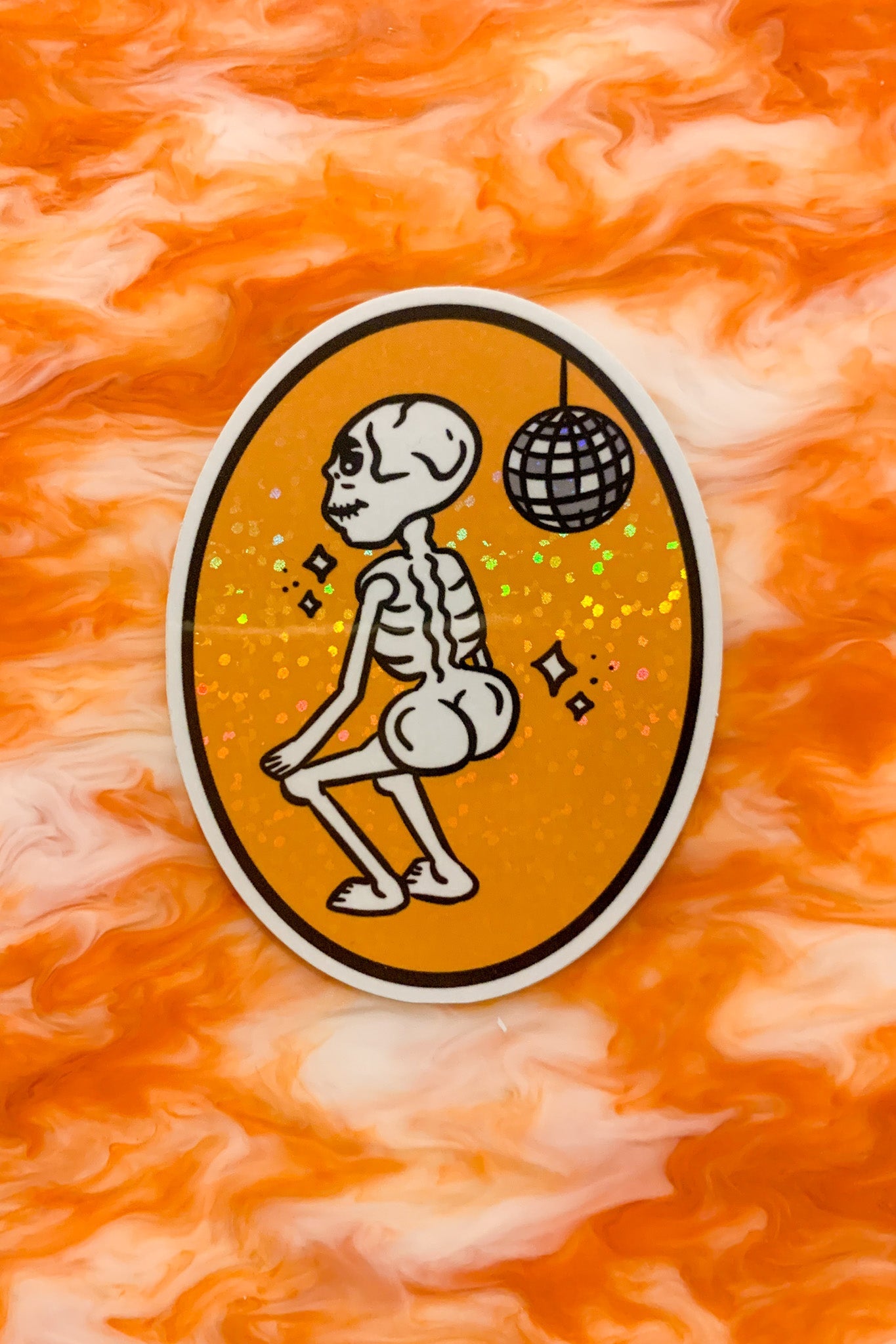 Skeleton Disco Party Vinyl Sticker - Cheeky Art Studio-allison thompson-allisthompson-art
