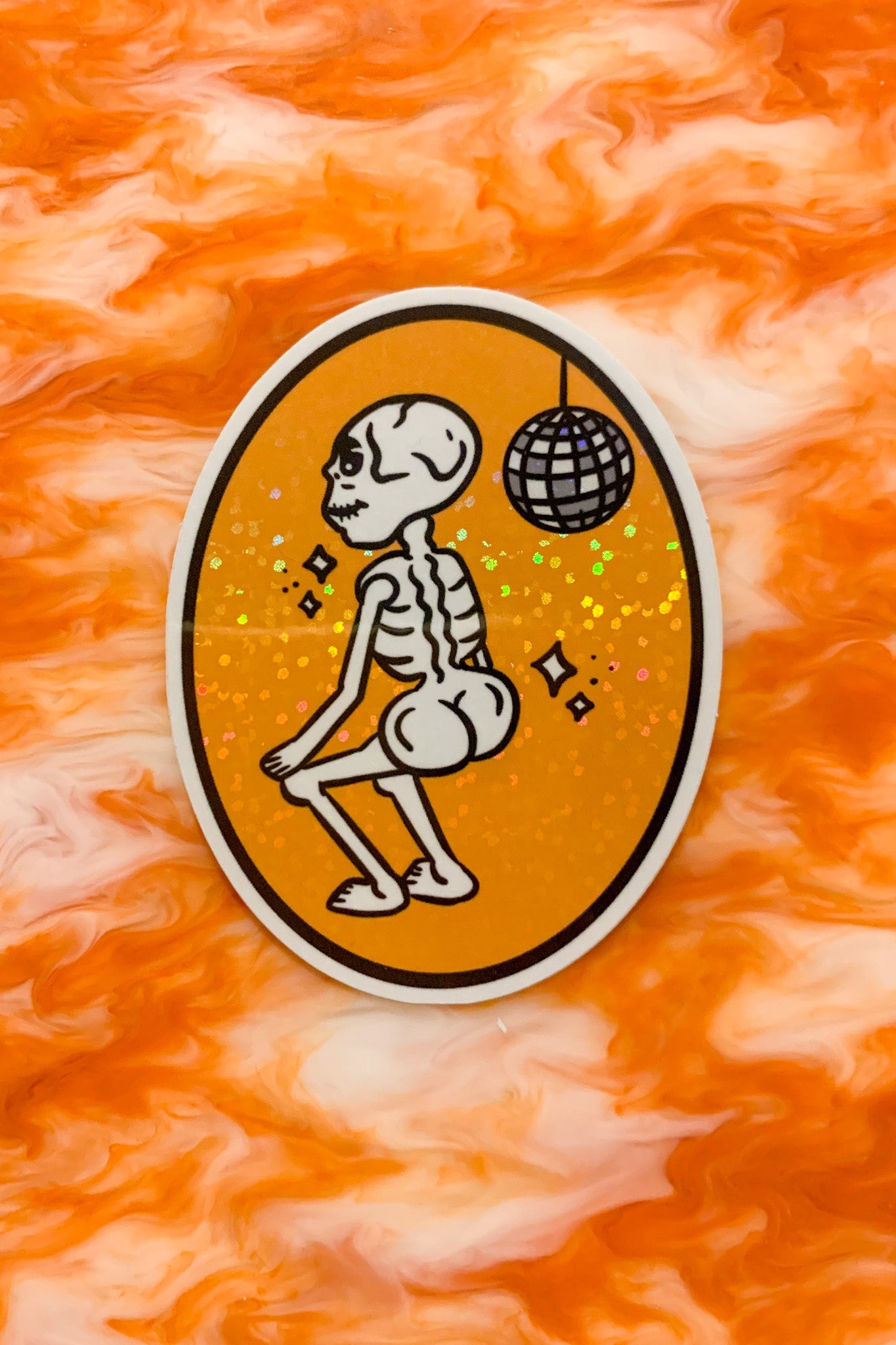 Skeleton Disco Party Vinyl Sticker - Cheeky Art Studio - allison thompson - allisthompson - art - Electronics Stickers & Decals - Portland, Oregon - Asian American Artist