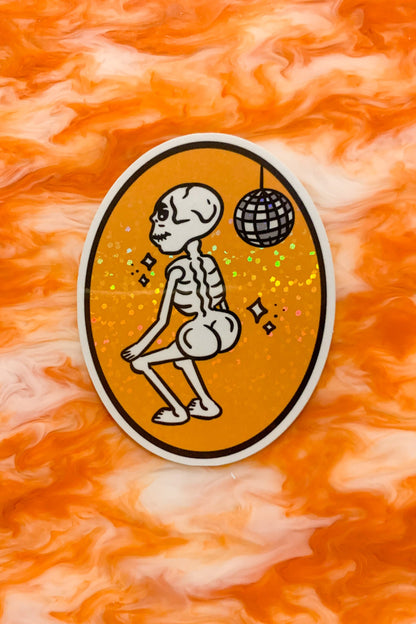 Skeleton Disco Party Vinyl Sticker - Cheeky Art Studio - allison thompson - allisthompson - art - Electronics Stickers & Decals - Portland, Oregon - Asian American Artist