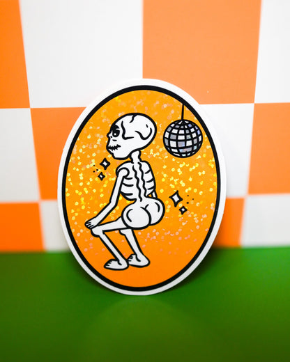 Skeleton Disco Party Vinyl Sticker - Cheeky Art Studio - allison thompson - allisthompson - art - Electronics Stickers & Decals - Portland, Oregon - Asian American Artist