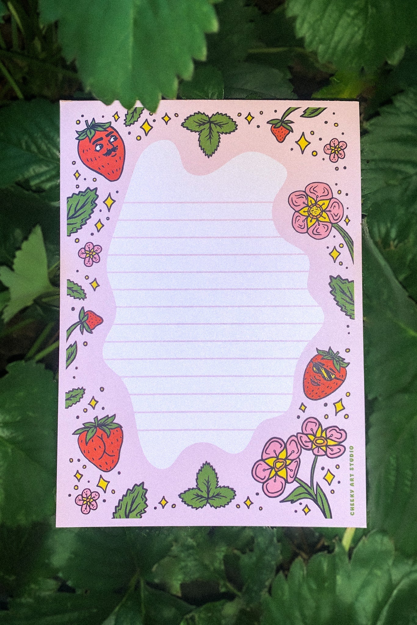 Strawbooties Notepad - Cheeky Art Studio-allison thompson-allisthompson-art