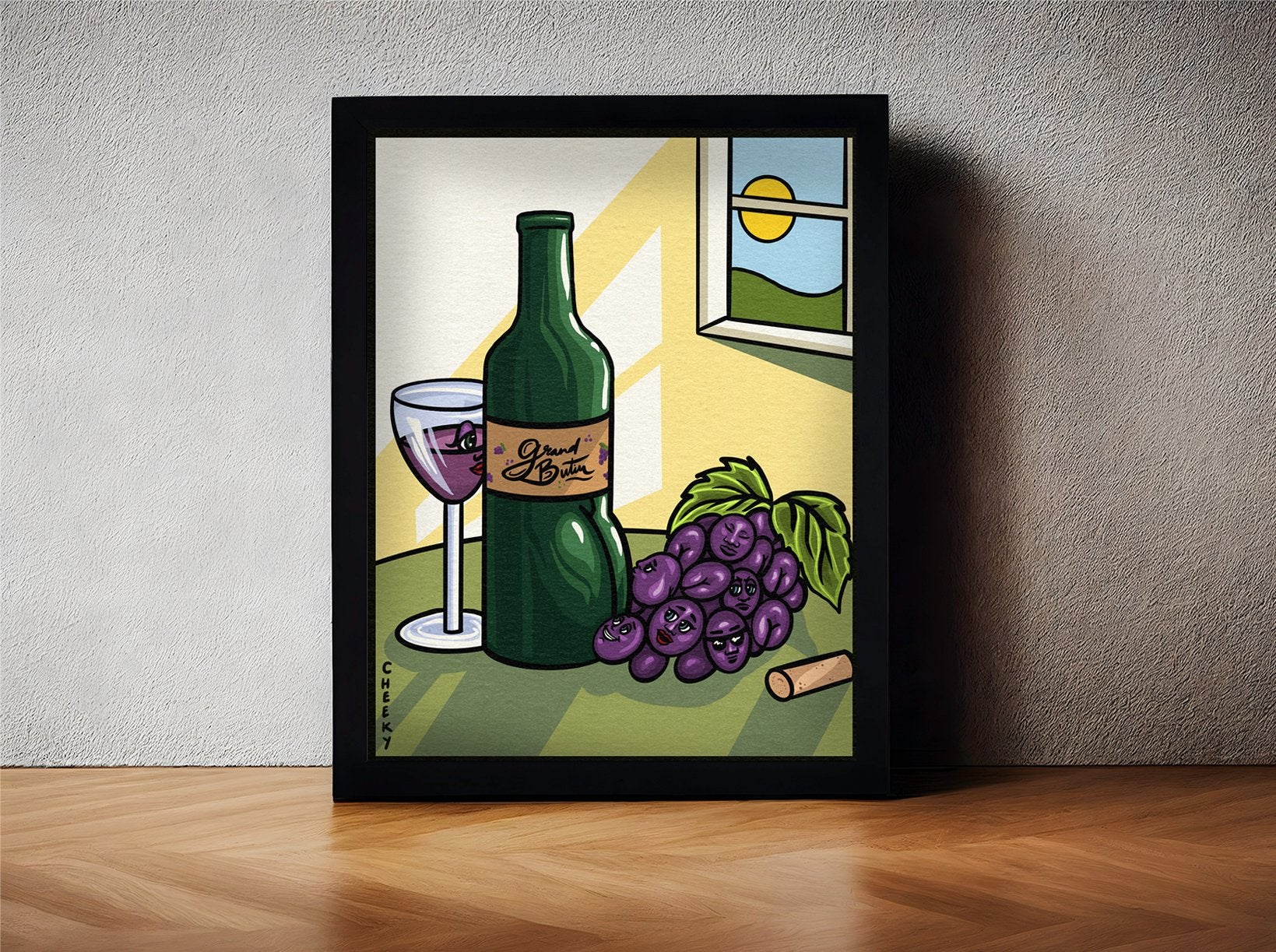 Wine Lovers Affair Art Print - Cheeky Art Studio-art-Grape-print