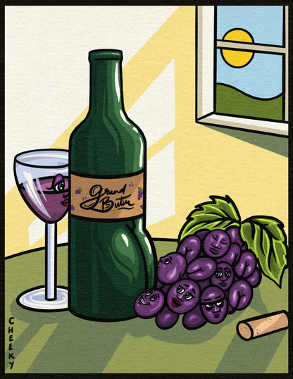 Wine Lovers Affair Art Print - Cheeky Art Studio - art - Grape - print - Artwork - Portland, Oregon - Asian American Artist