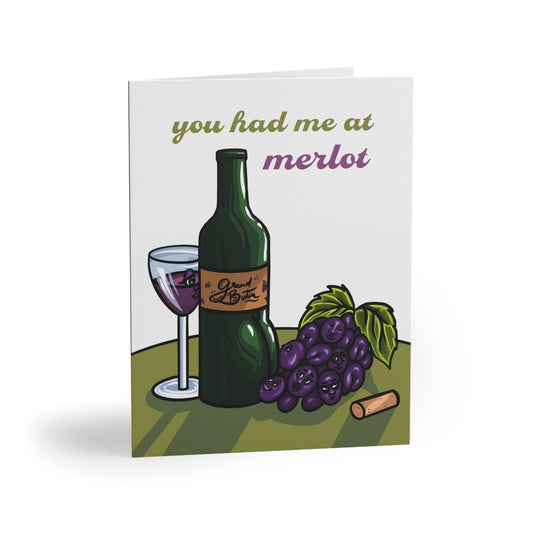 You Had Me At Merlot Wine Lovers Card - Cheeky Art Studio - allison thompson - allisthompson - art - Greeting & Note Cards - Portland, Oregon - Asian American Artist