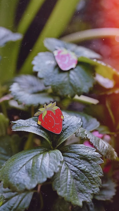 Strawbooty Enamel Pin