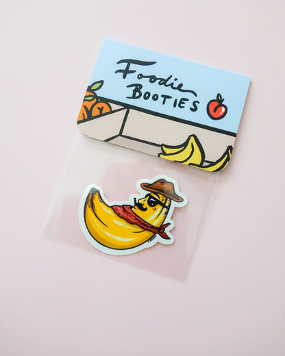 Banana Buzz Vinyl Sticker - Cheeky Art Studio
