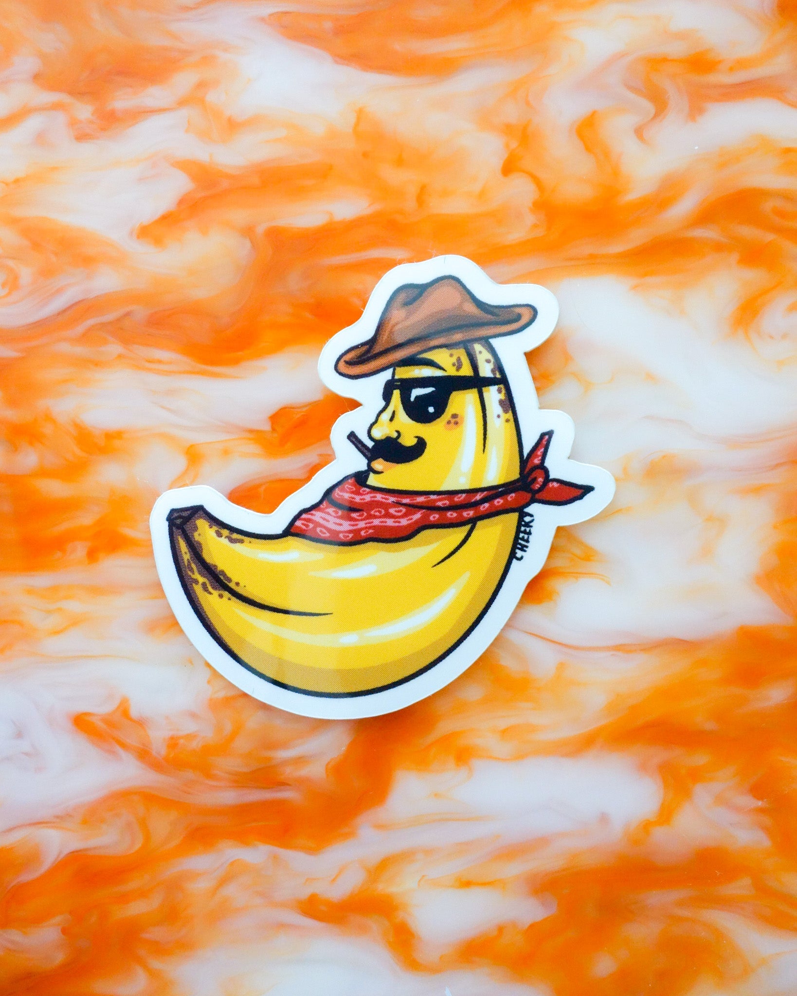 Banana Buzz Vinyl Sticker - Cheeky Art Studio