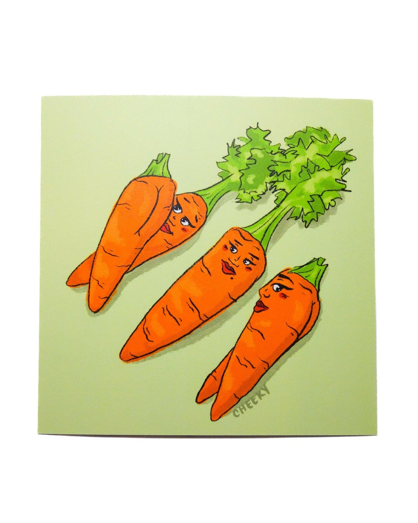 Carrot Gals Postcard - Cheeky Art Studio