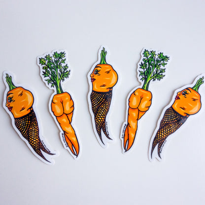 Carrot Gals Vinyl Stickers - Cheeky Art Studio