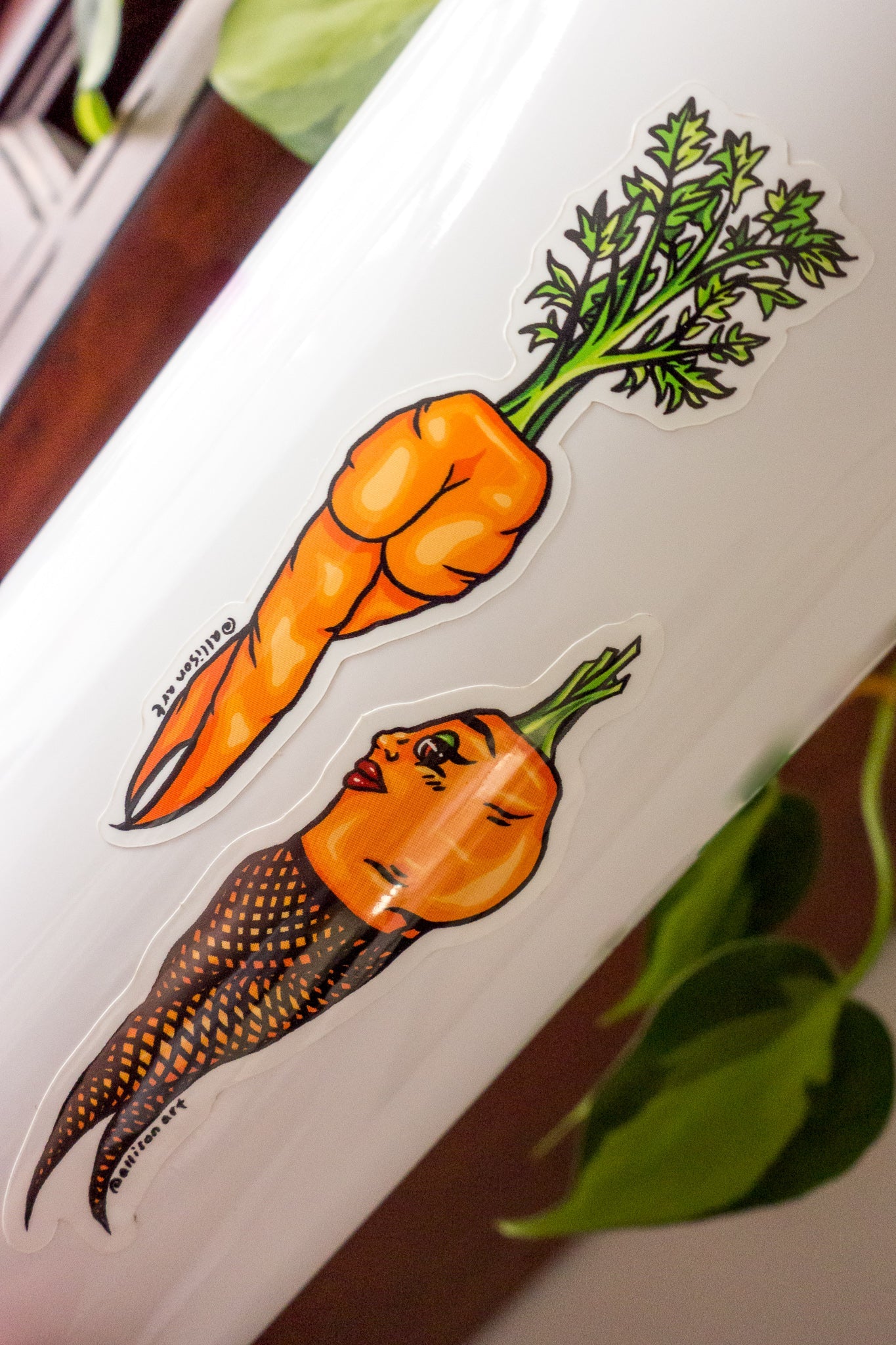 Carrot Gal Full Booty Vinyl Sticker - Cheeky Art Studio - allison thompson - allisthompson - art - Electronics Stickers & Decals - Portland, Oregon - Asian American Artist